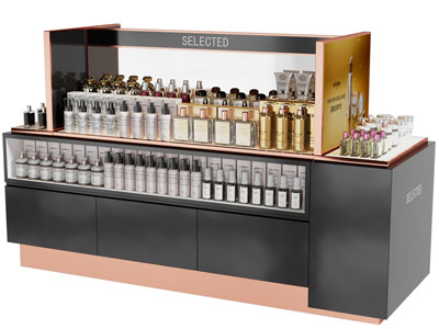 现代香水化妆品展示柜、货架3d模型 现代香水化妆品展示柜、货架