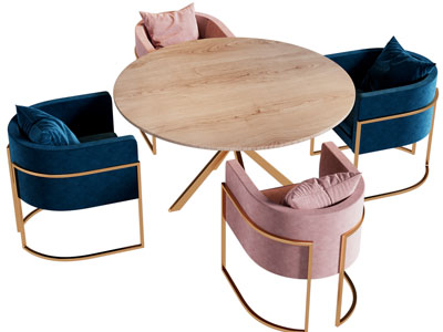 现代轻奢洽谈桌椅组合