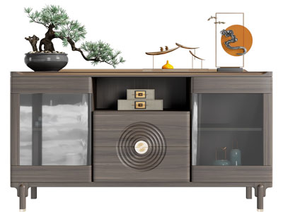 新中式餐边柜、摆件组合