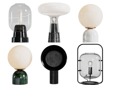 现代玻璃灯罩台灯