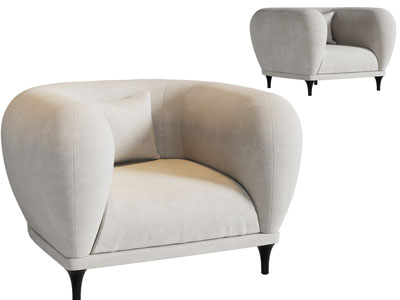 现代布艺单人沙发3d模型 现代布艺单人沙发