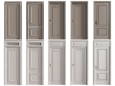 简欧单扇平开门