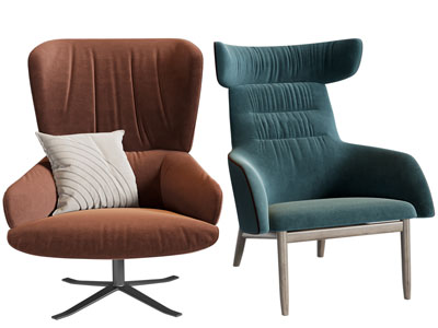 现代布艺休闲单人沙发3d模型 现代布艺休闲单人沙发