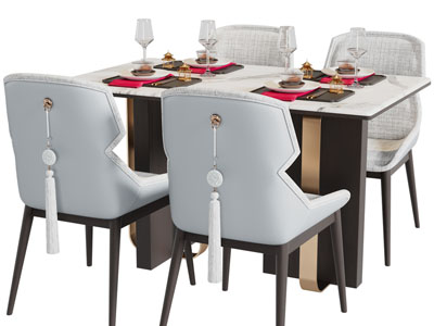 新中式餐桌椅组合