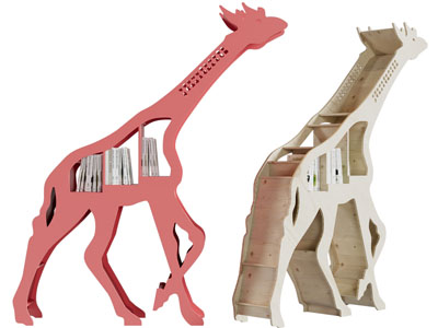 现代卡通长颈鹿书架