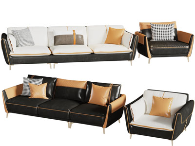 现代轻奢多人、单人沙发