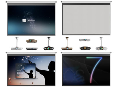 现代投影仪、投影幕布3d模型 现代投影仪、投影幕布