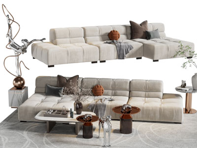 现代转角多人沙发