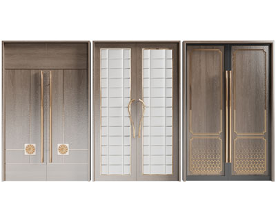 新中式双扇平开门