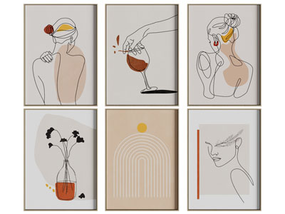 现代抽象女人装饰挂画