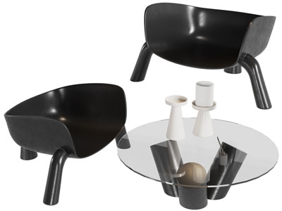 现代休闲椅子、茶几