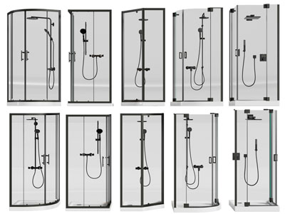 现代玻璃淋浴房3d模型 现代玻璃淋浴房