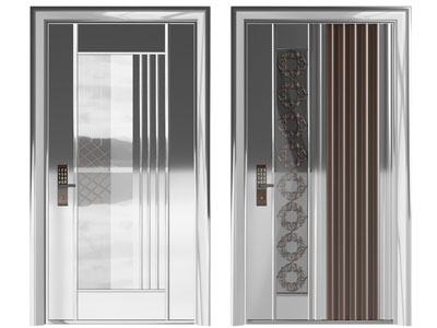 现代带密码锁的入户平开门