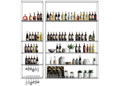 现代悬挂开放式酒架