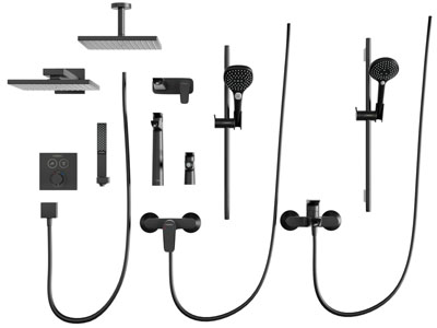 现代金属淋浴花洒