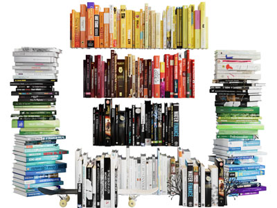 现代摞成一堆的书籍