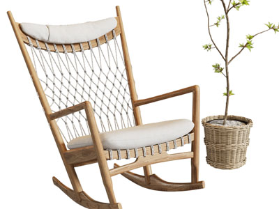 北欧藤编休闲椅子、摇椅