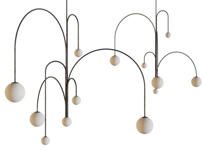 现代球形灯罩吊灯