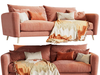 现代双人沙发3d模型 现代双人沙发