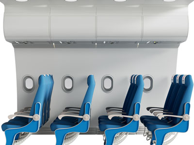 现代飞机舱排椅