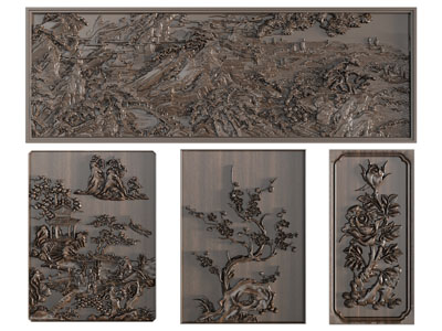 新中式浮雕、装饰挂画