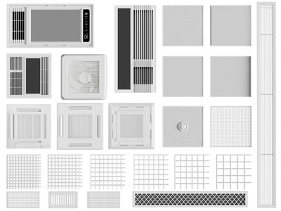 现代方形排风扇、出风口、暖风扇