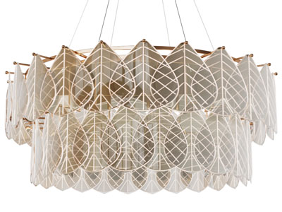 现代树叶装饰的水晶吊灯