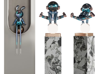 现代娃娃、兔子工艺品摆件