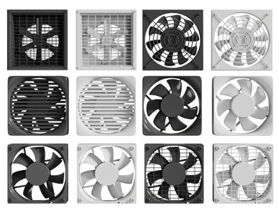 现代方形抽风机、排风扇