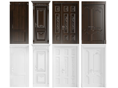 欧式雕花单扇、子母平开门