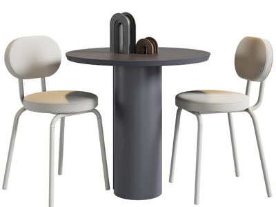 现代圆形休闲桌椅组合