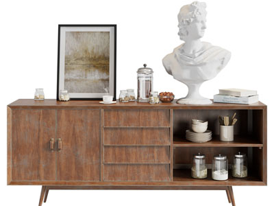 北欧实木餐边柜