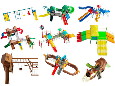 现代儿童滑滑梯游乐设备