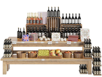 现代红酒展示架、货架3d模型 现代红酒展示架、货架