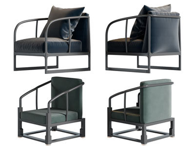 新中式单人沙发3d模型 新中式单人沙发