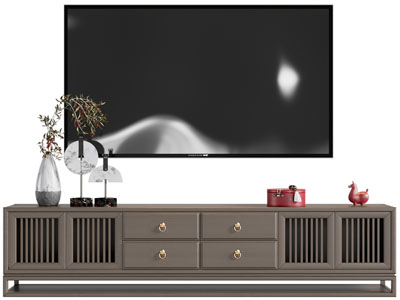 新中式电视柜、电视机