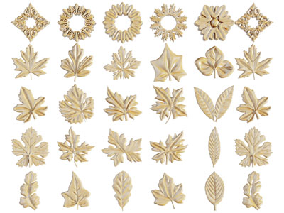 欧式树叶、雪花雕花构件