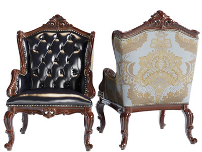 法式雕花菱形软包靠背单人沙发3d模型 法式雕花菱形软包靠背单人沙发