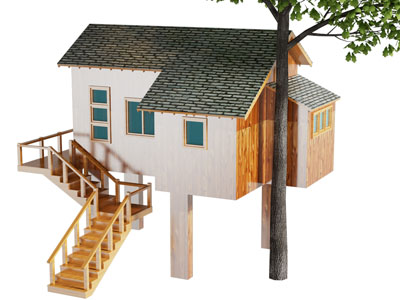 现代木屋、树房子