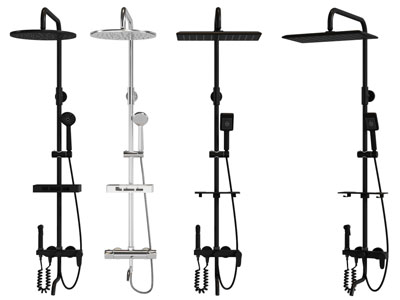 现代金属淋浴花洒