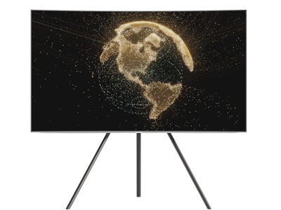 现代固定在支架上的液晶电视机