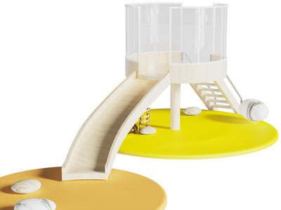 现代游乐场滑滑梯