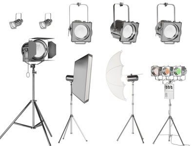 现代摄影灯、补光灯、射灯摄影器材