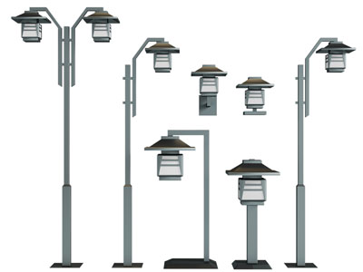 现代路灯、草坪灯