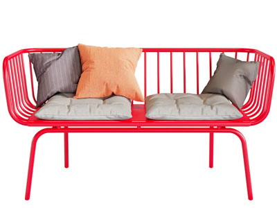 现代金属镂空双人休闲椅子