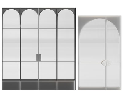 现代拱形柜门的衣柜3d模型 现代拱形柜门的衣柜
