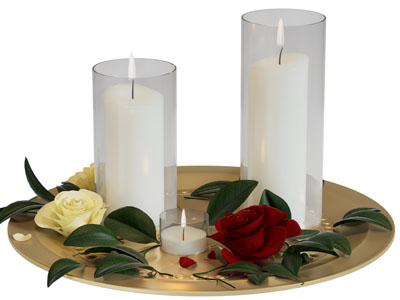现代托盘烛台摆件组合