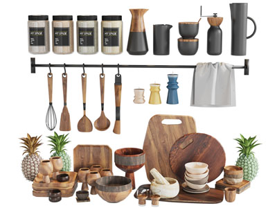北欧调味瓶、实木厨具、茶具杯子