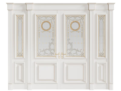 欧式雕花双扇平开门