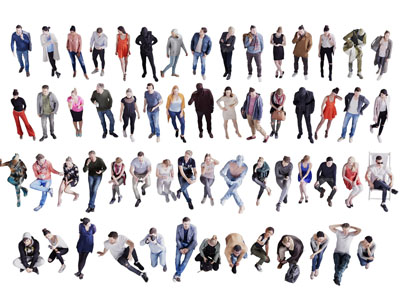 不同姿势的男人、女人多人人物人群3d模型 不同姿势的男人、女人多人人物人群